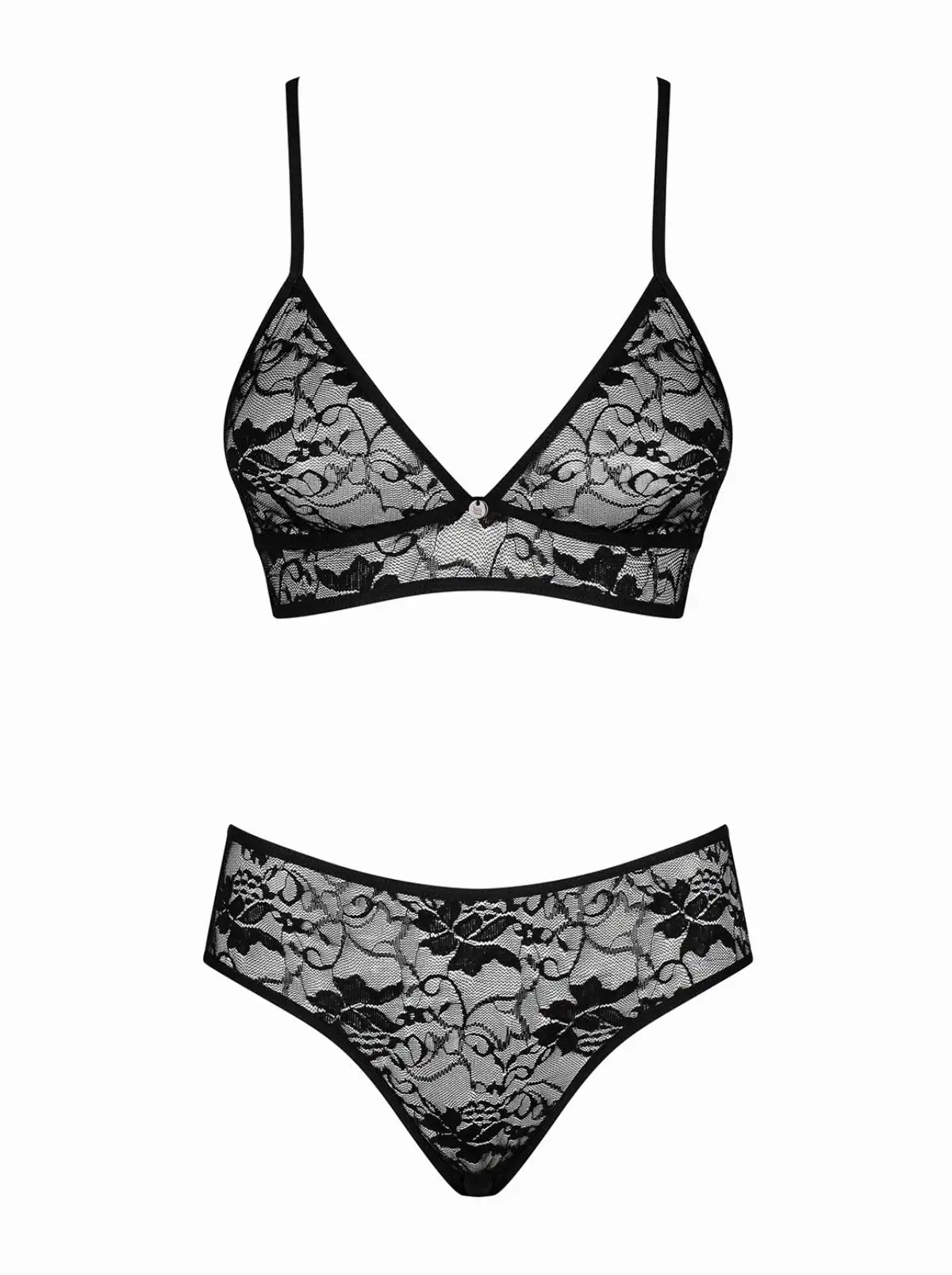 Obsessive - Kokietta 2-delige Kanten BH Set - Zwart 1 Obsessive - Kokietta 2-delige Kanten BH Set - Zwart
