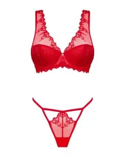 Obsessive - Lonesia Kanten BH Set Met Sexy Slip - Rood 8 Obsessive - Lonesia Kanten BH Set Met Sexy Slip - Rood -Sex Toys winkel Obsessive Lonesia Kanten BH Set Met Sexy Slip rood 3