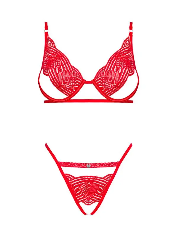 Obsessive - Mellania BH Set Met Sexy String - Rood 3 Obsessive - Mellania BH Set Met Sexy String - Rood - Afbeelding 3