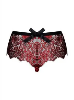 Obsessive - Redessia Kanten Slip - Rood/Zwart