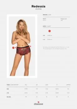 Obsessive - Redessia Kanten Slip - Rood/Zwart -Sex Toys winkel Obsessive Redessia Kanten Slip RoodZwart 5