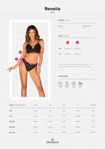 Obsessive - Renelia 2-delige Kanten BH Set - Zwart 5 Obsessive - Renelia 2-delige Kanten BH Set - Zwart - Afbeelding 5