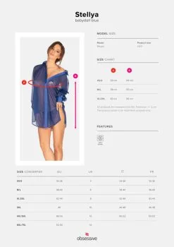 Obsessive - Stellya Sensuele Babydoll - Blauw 9 Obsessive - Stellya Sensuele Babydoll - Blauw -Sex Toys winkel Obsessive Stellya Sensuele Babydoll blauw 5