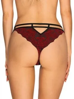 Obsessive - Sugestina Sexy Kanten Slipje - Rood/Zwart -Sex Toys winkel Obsessive Sugestina Sexy Kanten Slipje roodzwart 4