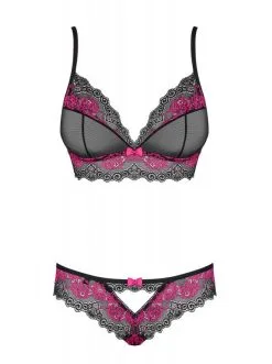 Obsessive -Tulia 2-Delige BH Set - Zwart/Roze