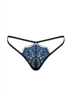 Obsessive - Yassmyne Sexy Kanten String - Blauw