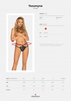 Obsessive - Yassmyne Sexy Kanten String - Blauw -Sex Toys winkel Obsessive Yassmyne Sexy Kanten String Blauw 5