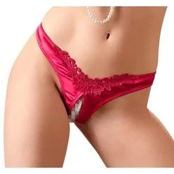 Cottelli Collection Open Kruis String Met Parels - Rood