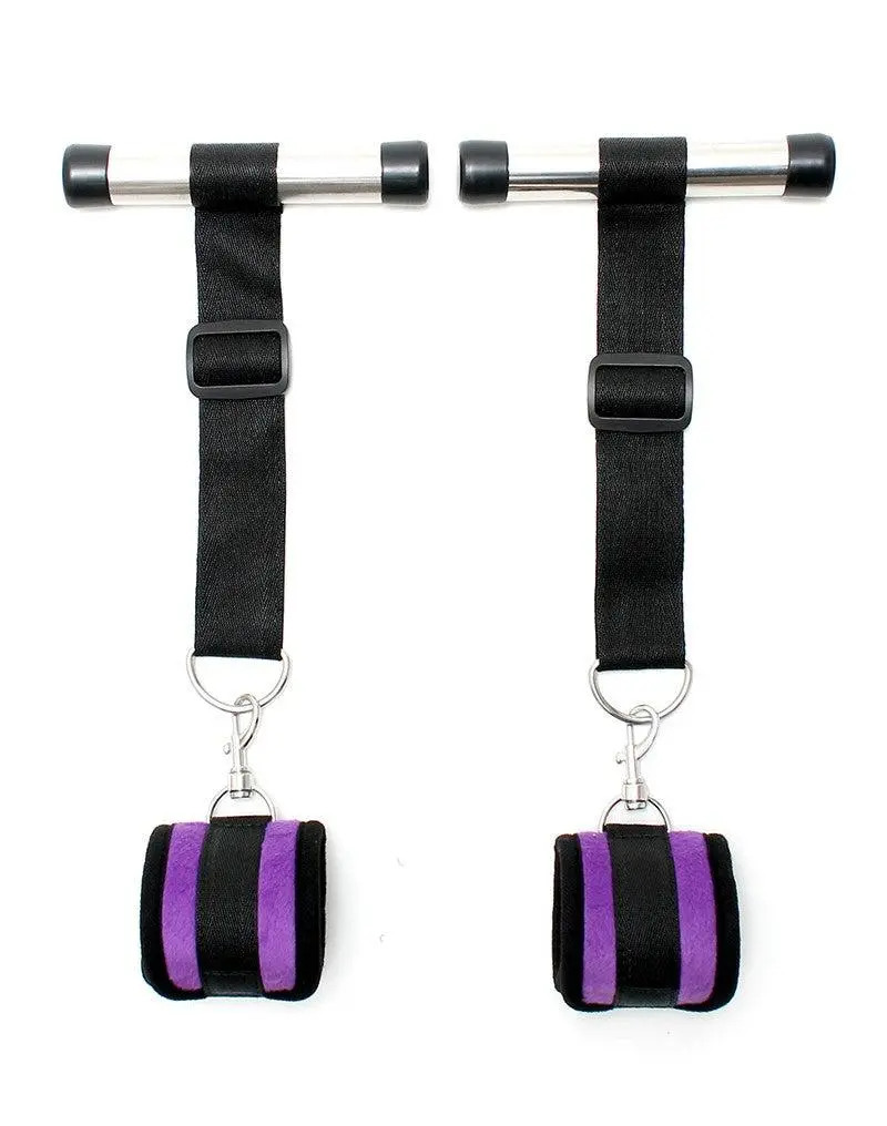 Rimba Bondage Play Over De Deur Boeienset - Zwart/Paars 2 Rimba Bondage Play Over De Deur Boeienset - Zwart/Paars - Afbeelding 2