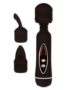 POWER Wand Vibrator Met 2 Verwisselbare Koppen - Zwart