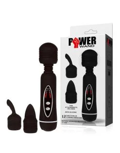 POWER Wand Vibrator Met 2 Verwisselbare Koppen - Zwart -Sex Toys winkel POWER Wand Vibrator met 2 verwisselbare koppen zwart 3