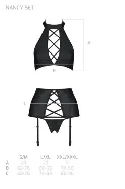 Passion - 3-delige Lingerieset Van Imitatieleer NANCY - Zwart -Sex Toys winkel Passion 3 delige Lingerieset van Imitatieleer NANCY zwart 5