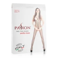 Passion - Netstof Catsuit Met Open Cups - Zwart -Sex Toys winkel Passion Netstof Catsuit met Open Cups zwart 3