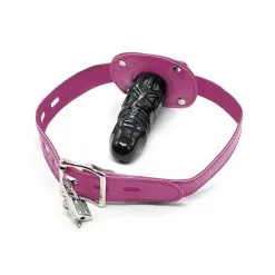 Kiotos Leather Penis Gag Lang - Roze