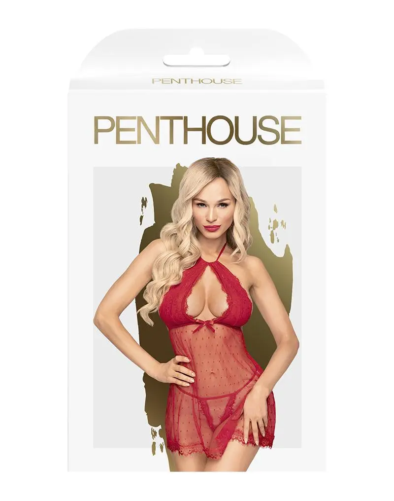 Penthouse - Babydoll Met String LIBIDO Boost - Rood 3 Penthouse - Babydoll Met String LIBIDO Boost - Rood - Afbeelding 3