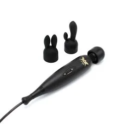 Pixey Turbo - Wand Vibrator - Massager - Black Edition - Met Twee Opzetstukken -Sex Toys winkel Pixey Turbo Wand Vibrator Massager Black Edition Met Twee Opzetstukken 4