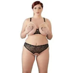 Cottelli Collection Plus Size Pearl Lingerieset Met Open Cups En Kruis