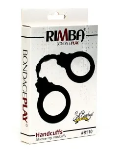 Rimba Bondage Play Politie Handboeien Van Siliconen - Zwart