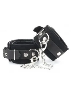 Rimba Bondage Play Polsboeien Met Karabijn Haken - Zwart