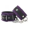Rimba Bondage Play Polsboeien Met Karabijn Haken - Zwart/Paars