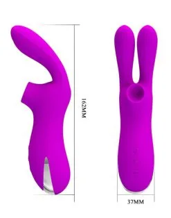 Pretty Love - Dubbele Oortjes Vibrator Met Clitoris Zuiger Ralap - Roze -Sex Toys winkel Pretty Love Dubbele Oortjes Vibrator met Clitoris Zuiger Ralap roze 3