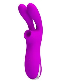 Pretty Love - Dubbele Oortjes Vibrator Met Clitoris Zuiger Ralap - Roze -Sex Toys winkel Pretty Love Dubbele Oortjes Vibrator met Clitoris Zuiger Ralap roze 4