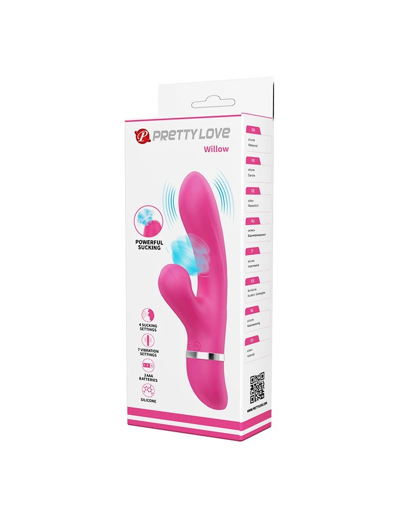 Pretty Love - Tarzan Vibrator Met ZuigFunctie WILLOW - Roze 2 Pretty Love - Tarzan Vibrator Met ZuigFunctie WILLOW - Roze - Afbeelding 2