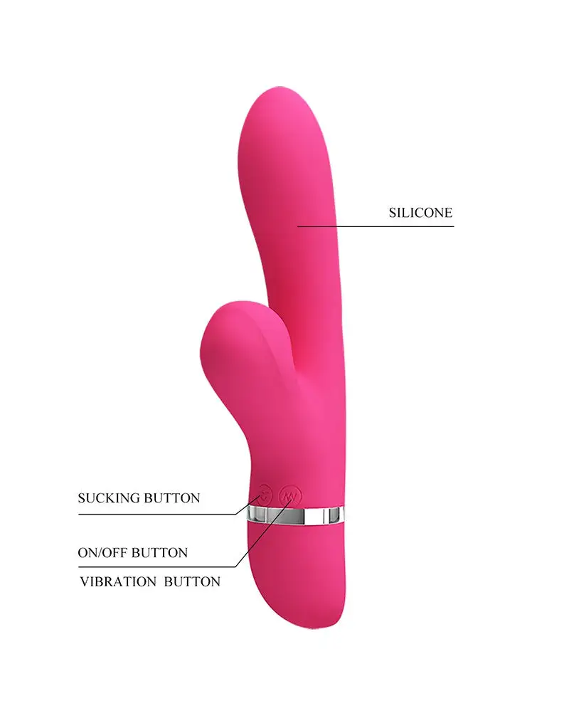 Pretty Love - Tarzan Vibrator Met ZuigFunctie WILLOW - Roze 4 Pretty Love - Tarzan Vibrator Met ZuigFunctie WILLOW - Roze - Afbeelding 4