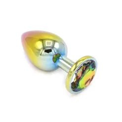 Kiotos Steel Rainbow Buttplug Aluminium Met Siersteen -Sex Toys winkel Rainbow Buttplug Aluminium met Siersteen 5
