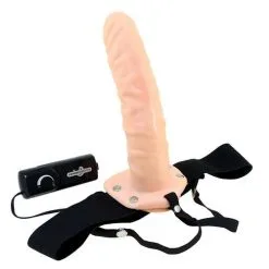 Seven Creations Realistische Holle Strap-On Vibrator - Lichte Huidskleur