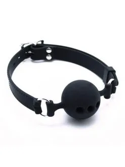 Rimba Latex Play Rimba - Ball Gag - Siliconen Mondknevel Met Metalen Gesp - BDSM Mouthgag Met Verstelbare Band En Ademgaten -Sex Toys winkel Rimba Ball Gag Siliconen Mondknevel Met Metalen Gesp BDSM Mouthgag Met Verstelbare Band En Ademgaten 6