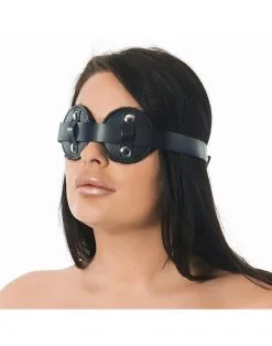 Rimba Bondage Play - Blinddoek - Leren Masker Met Bont Aan Binnenzijde