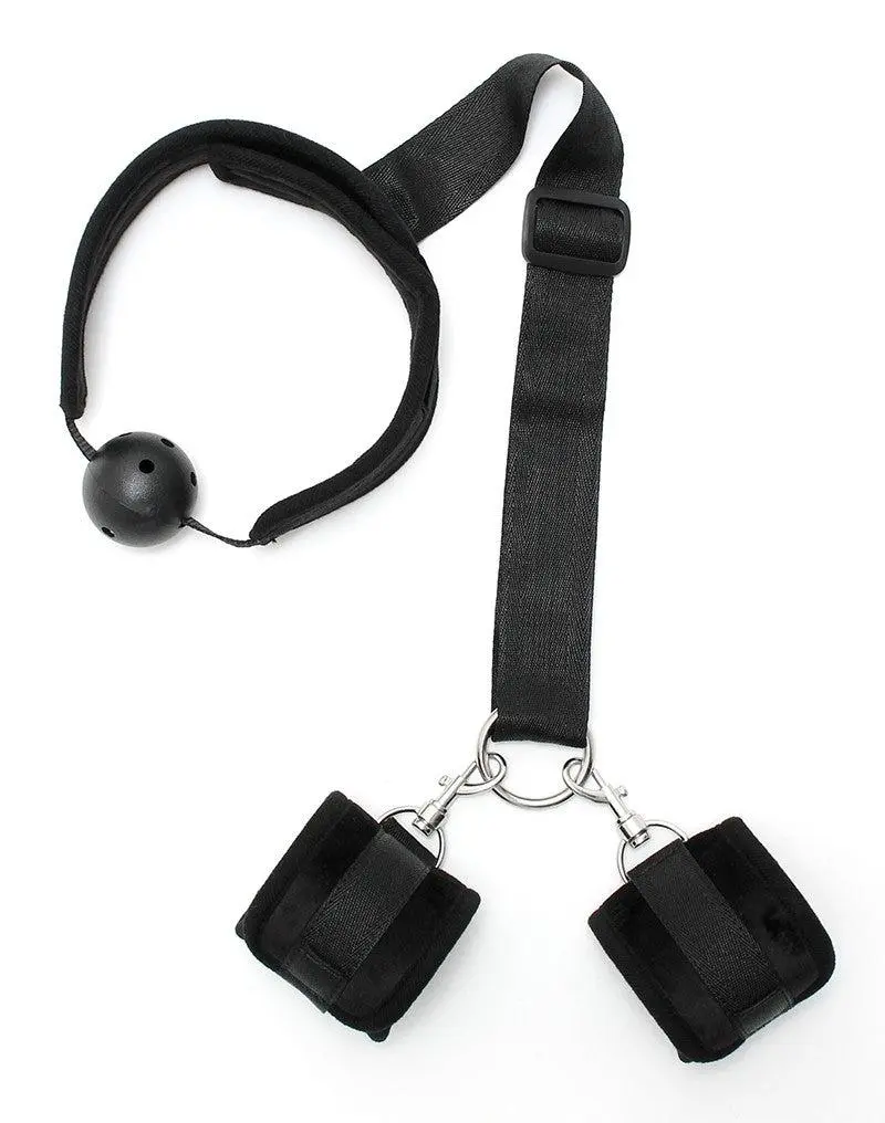 Rimba Bondage Play - Bondageset - Mondknevel - Boeien - Velcro - Zwart - Diameter Gag 45 Mm - 3 Rimba Bondage Play - Bondageset - Mondknevel - Boeien - Velcro - Zwart - Diameter Gag 45 Mm - - Afbeelding 3