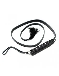 Rimba Bondage Play - Broekriem-zweep Met Lange Flexibele Strook En Handvat - Zwart -Sex Toys winkel Rimba Bondage Play Broekriem zweep Met lange flexibele strook En Handvat Zwart 3