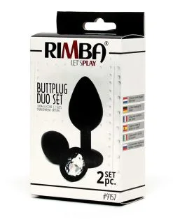 Rimba Latex Play Rimba Bondage Play - Buttplug Duo Set Siliconen Met Kristal -Sex Toys winkel Rimba Bondage Play Buttplug Duo Set Siliconen Met Kristal 4