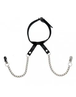 Rimba Bondage Play - Collar Met Tepelklemmen Aan Ketting -Sex Toys winkel Rimba Bondage Play Collar Met Tepelklemmen aan Ketting 3