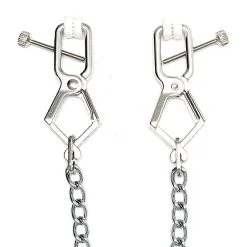 Rimba Bondage Play - Industriële Tepelklemmen Met Verstelschroef En Ketting