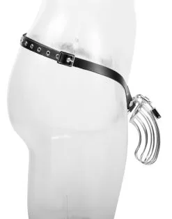 Rimba Bondage Play - Kuisheidsgordel - Leren Kuisheid Slip Met Metalen Kuisheidskooi - One Size -Sex Toys winkel Rimba Bondage Play Kuisheidsgordel Leren Kuisheid Slip Met Metalen Kuisheidskooi One Size 6
