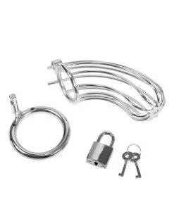 Rimba Bondage Play - Kuisheidsgordel - Leren Kuisheid Slip Met Metalen Kuisheidskooi - One Size -Sex Toys winkel Rimba Bondage Play Kuisheidsgordel Leren Kuisheid Slip Met Metalen Kuisheidskooi One Size 7