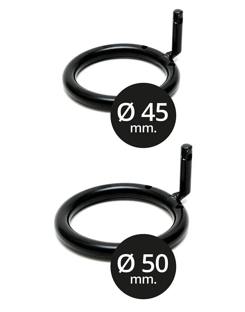 Rimba Bondage Play - Kuisheidskooi - Metalen Peniskooi Met Hangslot En Twee Ringen - Zwart 5 Rimba Bondage Play - Kuisheidskooi - Metalen Peniskooi Met Hangslot En Twee Ringen - Zwart - Afbeelding 5