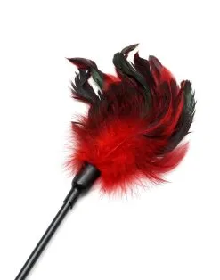 Rimba Bondage Play - Paardrijzweepje En Veren Kietelaar - 2 In 1 Speeltje - Rood/Zwart -Sex Toys winkel Rimba Bondage Play Paardrijzweepje en Veren Kietelaar 2 in 1 speeltje roodzwart 4