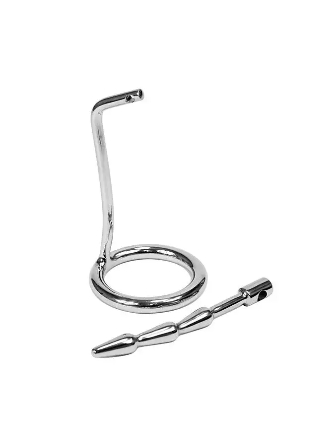 Rimba Bondage Play - Penisplug - Kuisheidskooi - Geribbelde Penis Dwangbuis Met Hangslotje - RVS 2 Rimba Bondage Play - Penisplug - Kuisheidskooi - Geribbelde Penis Dwangbuis Met Hangslotje - RVS - Afbeelding 2