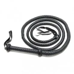 Rimba Bondage Play - Zweep - Arabische Bullwhip - 250 Cm - Zwart