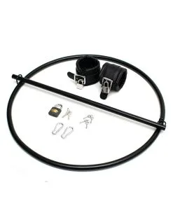 Rimba Bondage Play Rimba Bondage Ring - Restraint Ring Met Leren Boeien En Hangslot