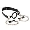 Rimba Latex Play - Ring Gag/Mondknevel Met Tepelklemmen