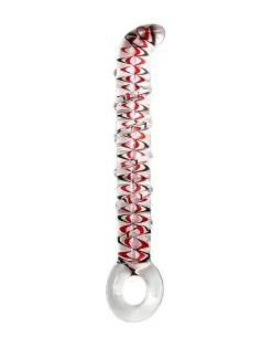 RIMBA TOYS Rimba Sensual Glass - Glazen Dildo Sammy - Transparant/Rood/Zwart