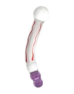 RIMBA TOYS Rimba Sensual Glass - Glazen Dildo Tania - Transparant/Rood/Lila