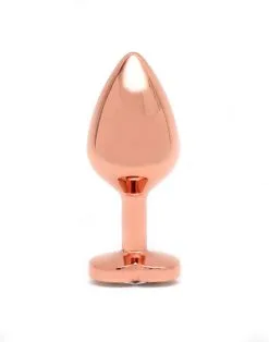 Rimba Toys - Rosé Gouden Aluminium Buttplug Met Hartvormig Kristal -Sex Toys winkel Rimba Toys Rose Gouden Aluminium Buttplug met Hartvormig Kristal 4