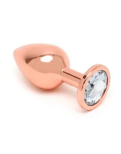 Rimba Toys - Rosé Gouden Aluminium Buttplug Met Kristal