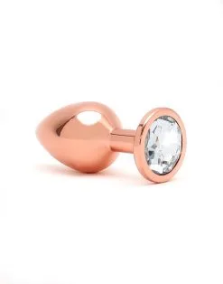 Rimba Toys - Rosé Gouden Aluminium Buttplug Met Kristal -Sex Toys winkel Rimba Toys Rose Gouden Aluminium Buttplug met Kristal 3